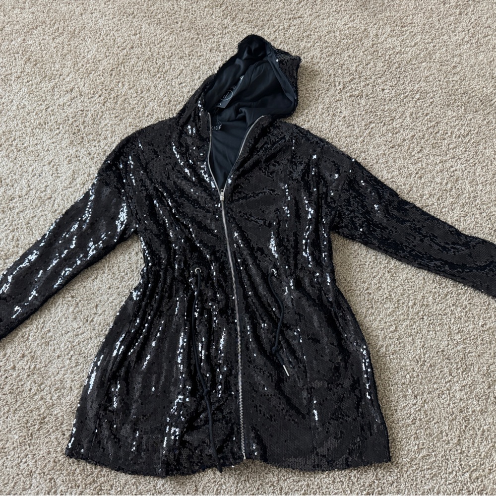 NWT Sequin Covered Hooded Jacket - Size 1